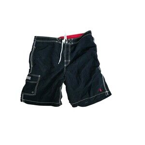 Polo Ralph Lauren Board Shorts Swim Trunks Black Mens Size Med